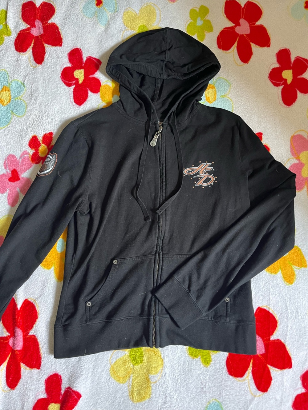 Harley Davidson 105 anniversary black zip up hoodie